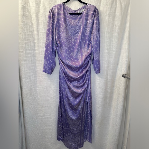 Zara Purple Paisley Dress - Picture 1 of 3